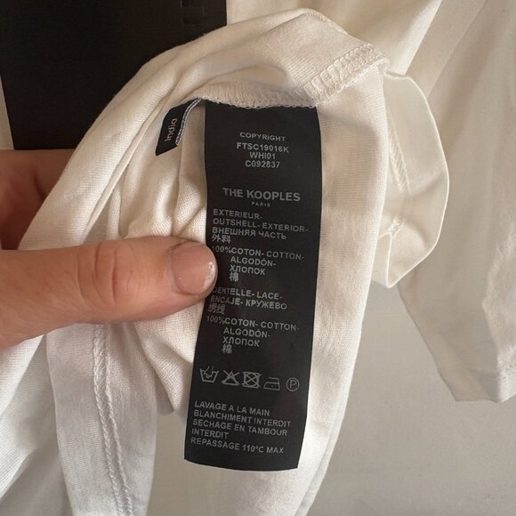 The Kooples Crochet Bib Neckline T-shirt - Picture 7 of 8